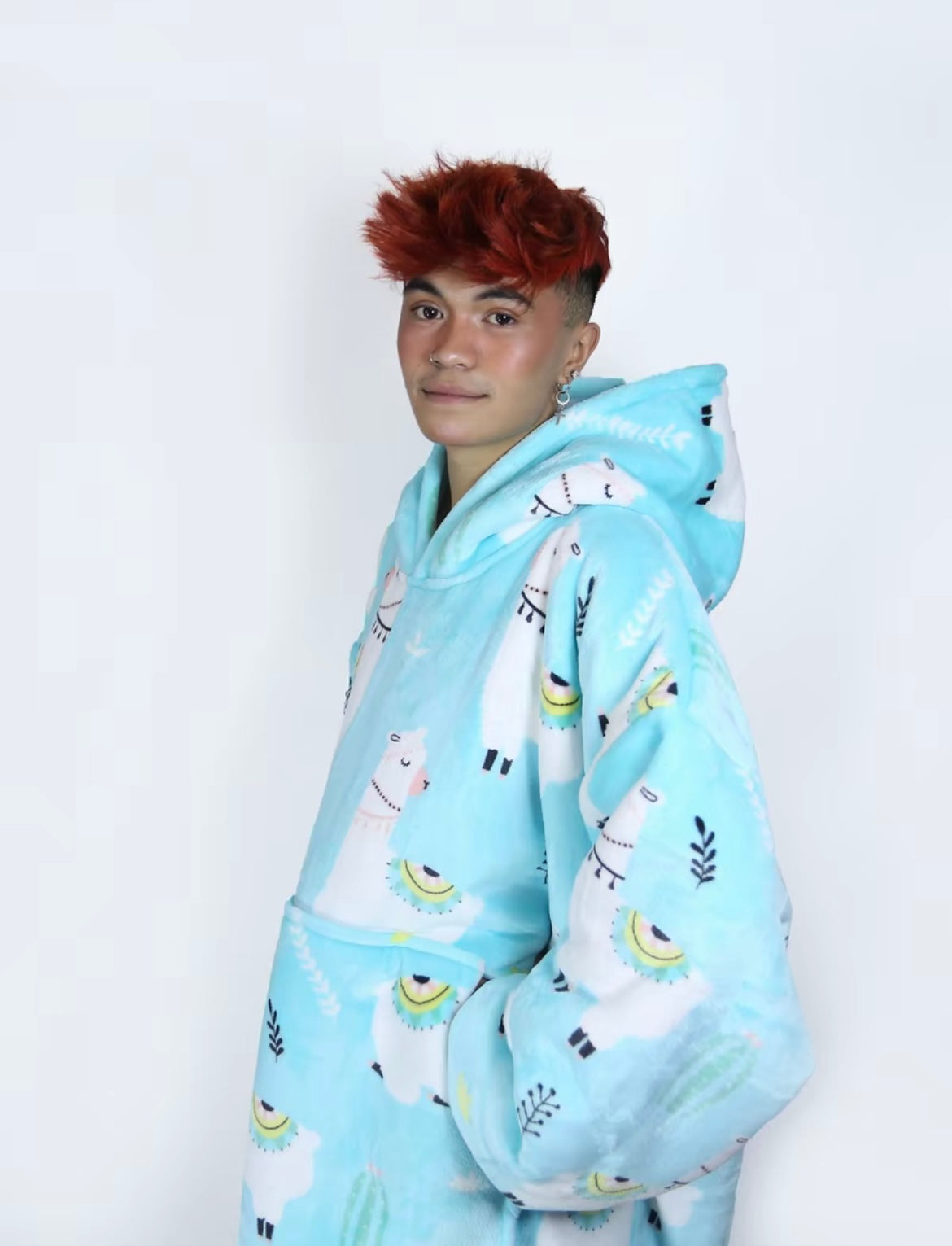 Adult Llama Hoodie Blanket