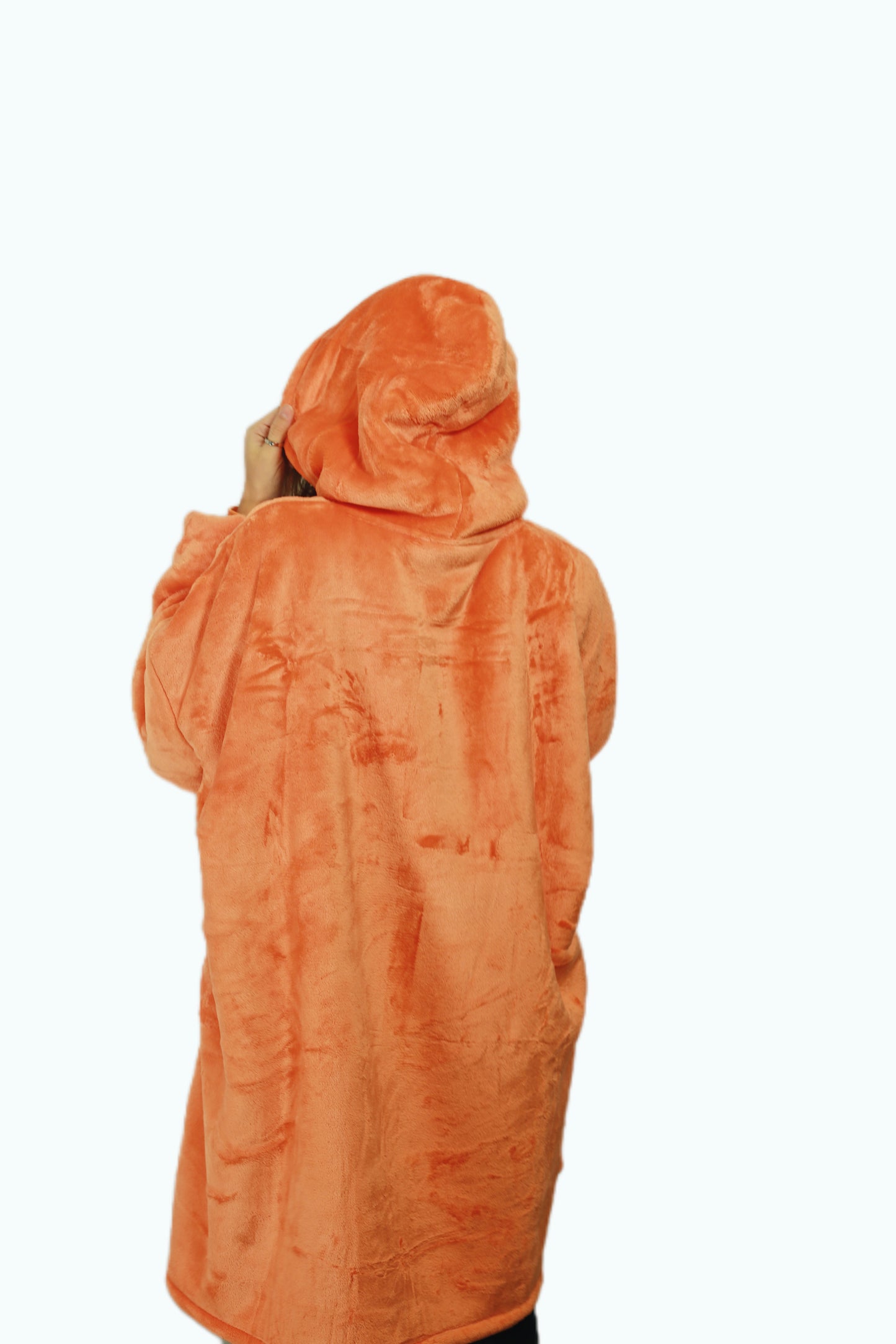 Adult / Junior Orange Hoodie Blanket