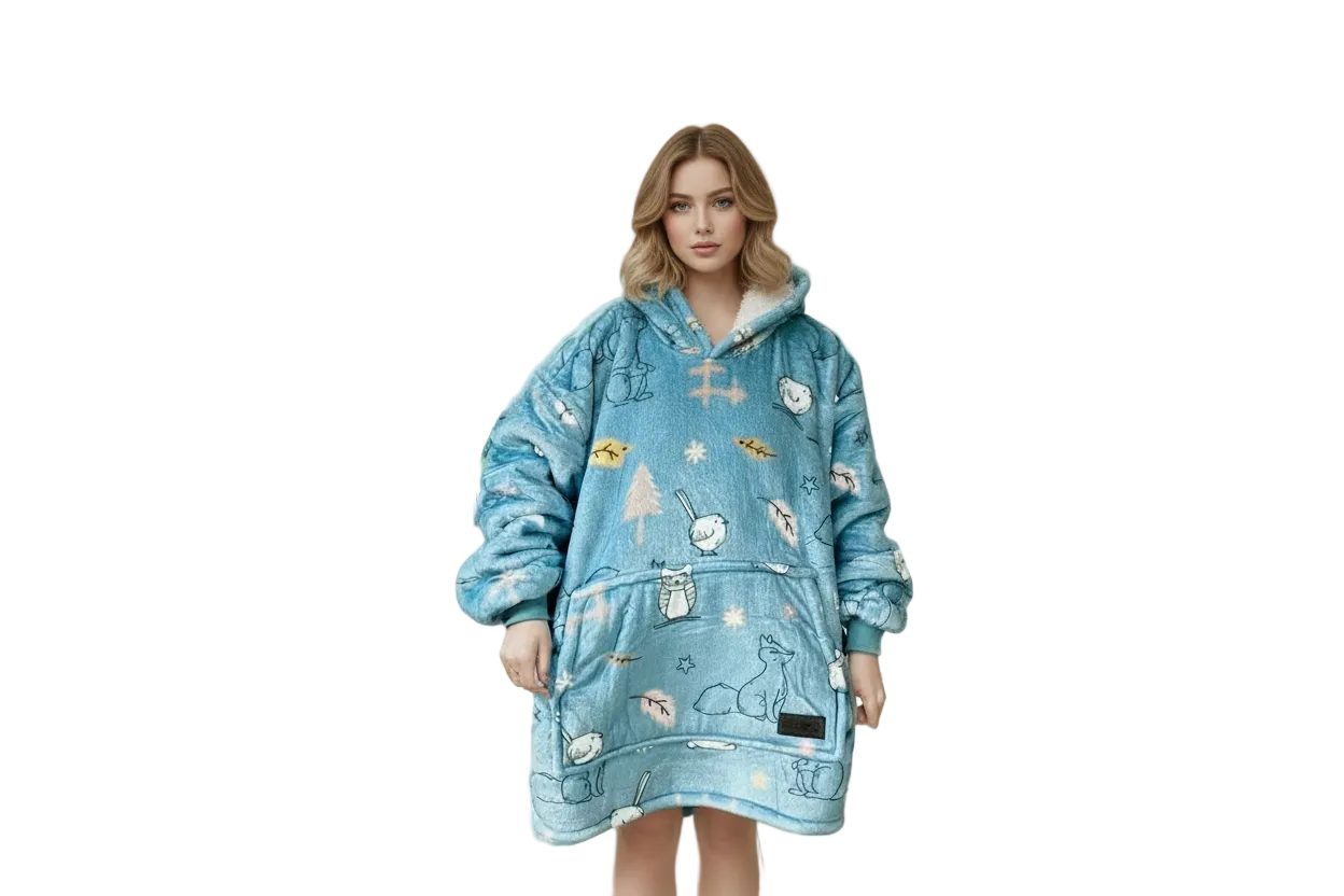 Woodland Animal Oversized Blanket Hoodie