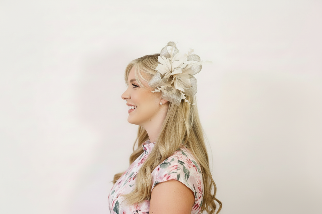 Sparkling Floral Mesh Fascinator