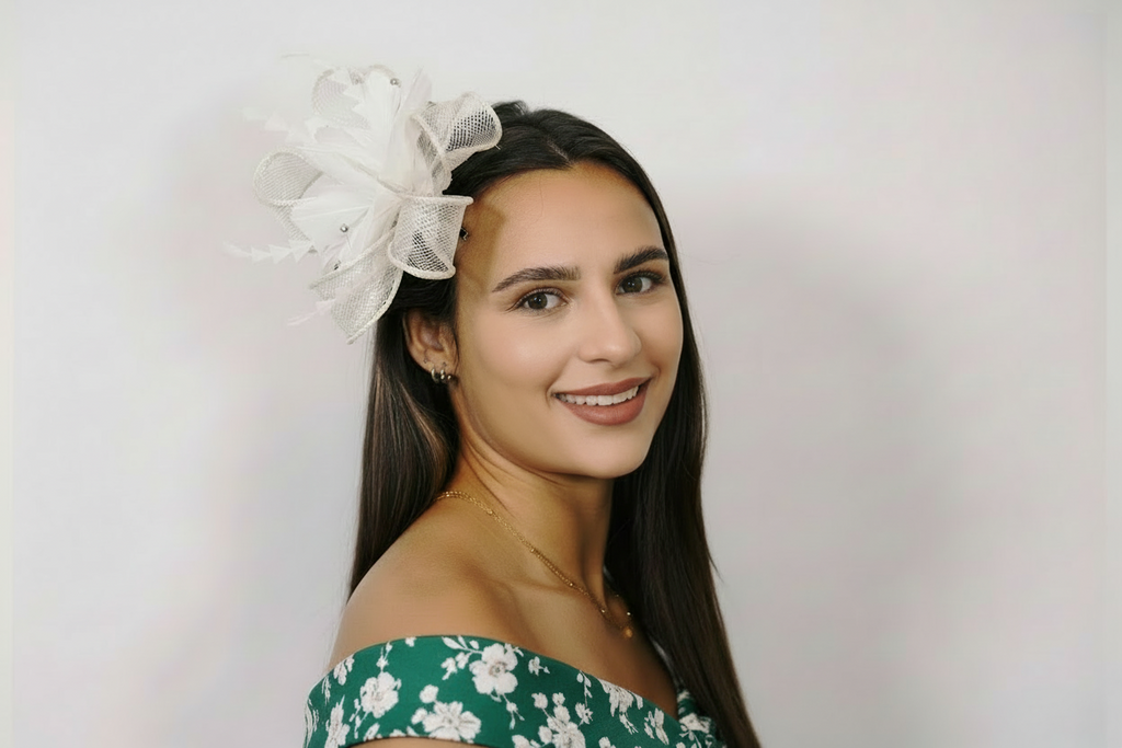 Sparkling Floral Mesh Fascinator