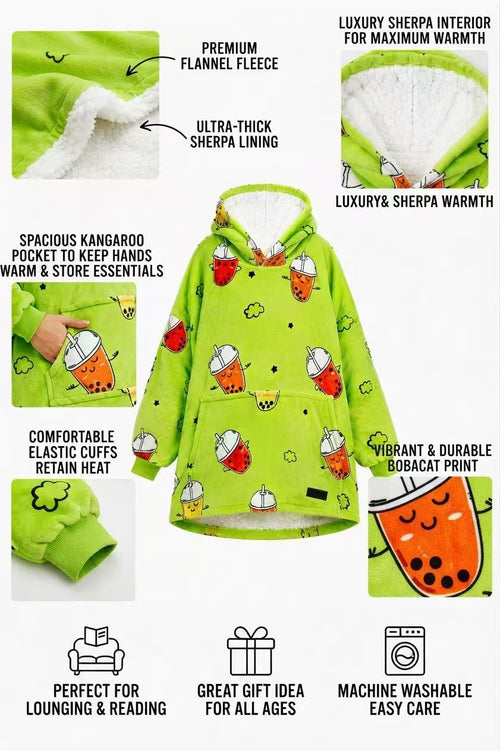 Bubble Tea Junior Oversized Blanket Hoodie