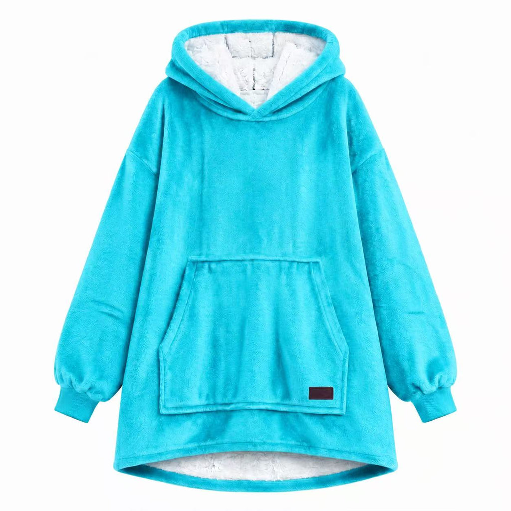 Aqua Blue Adult Oversized Blanket Hoodie
