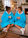 Aqua Blue Adult Oversized Blanket Hoodie