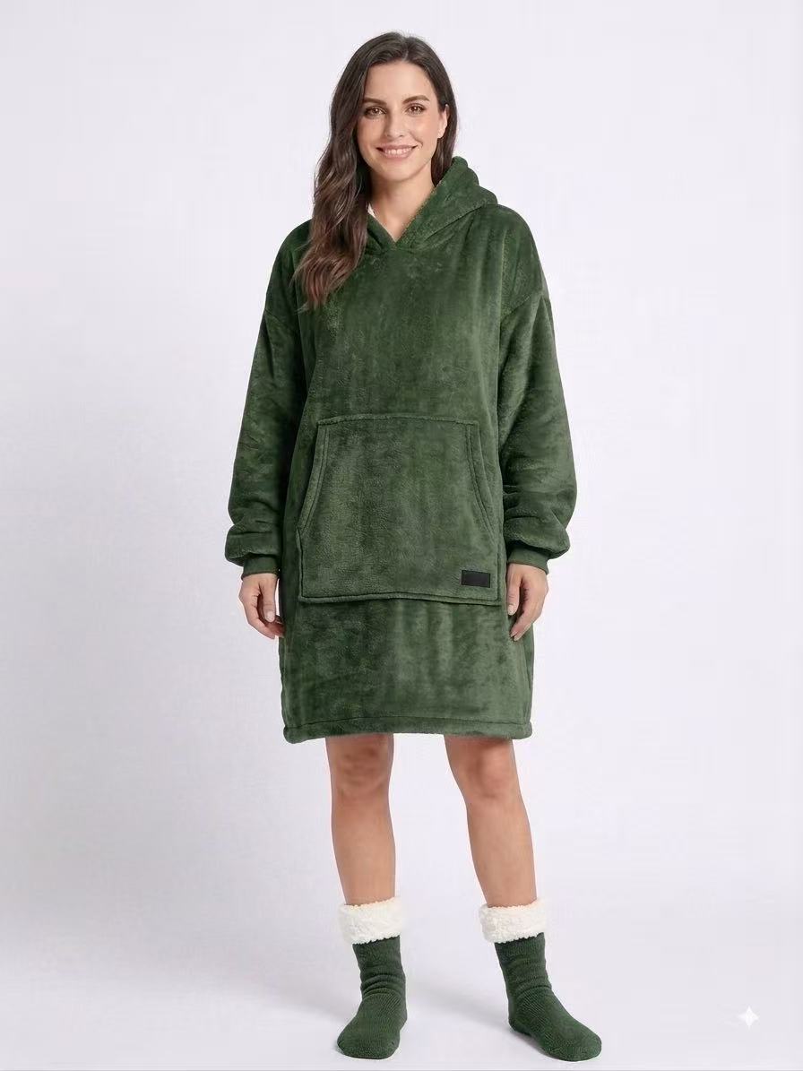 Army Green Adult Oversized Blanket Hoodie