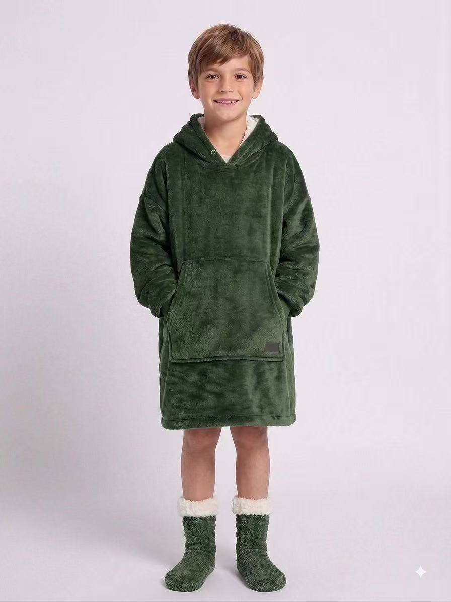 Army Green Kids’ Blanket Hoodie