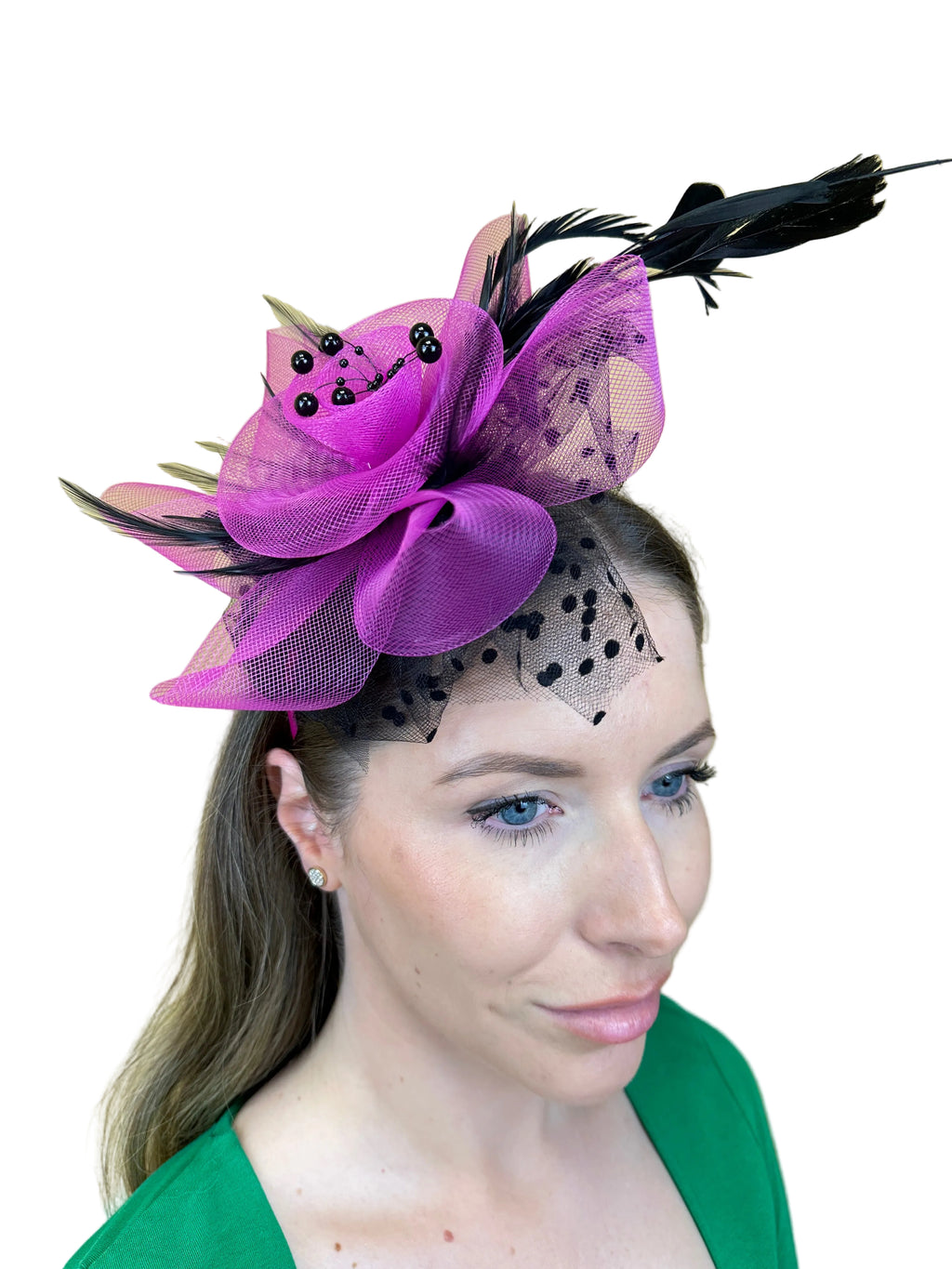 medium two coloured fascinator