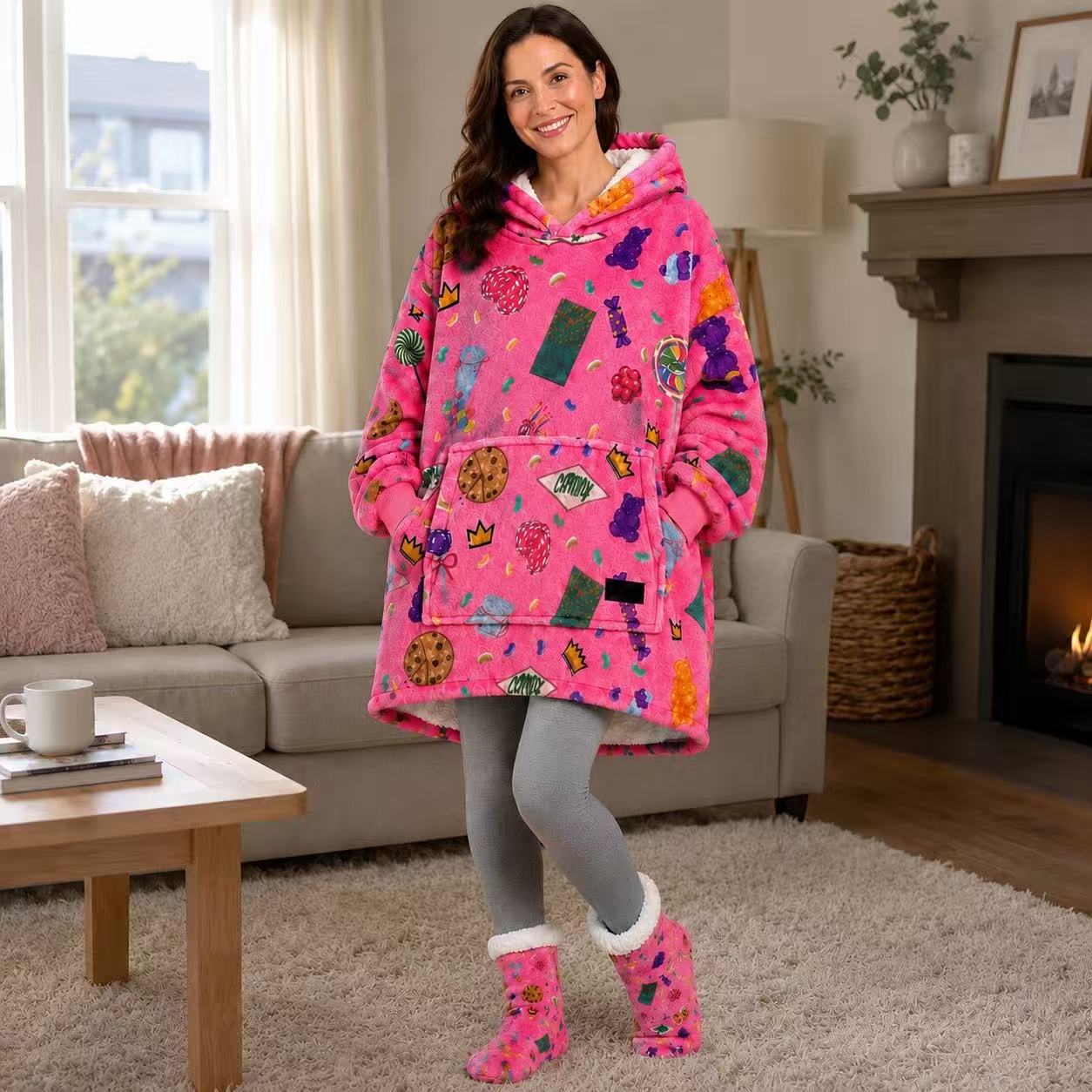 Candy Adult Oversized Blanket Hoodie