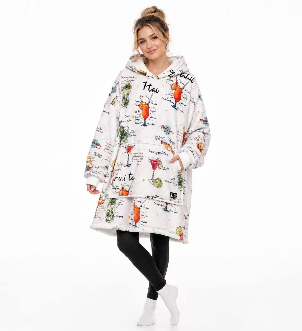 Cocktail Adult Oversized Blanket Hoodie