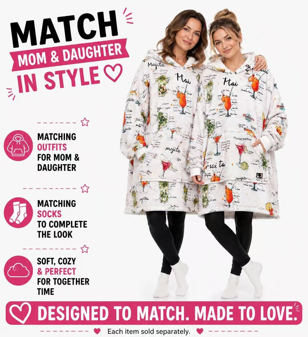 Cocktail Adult Oversized Blanket Hoodie
