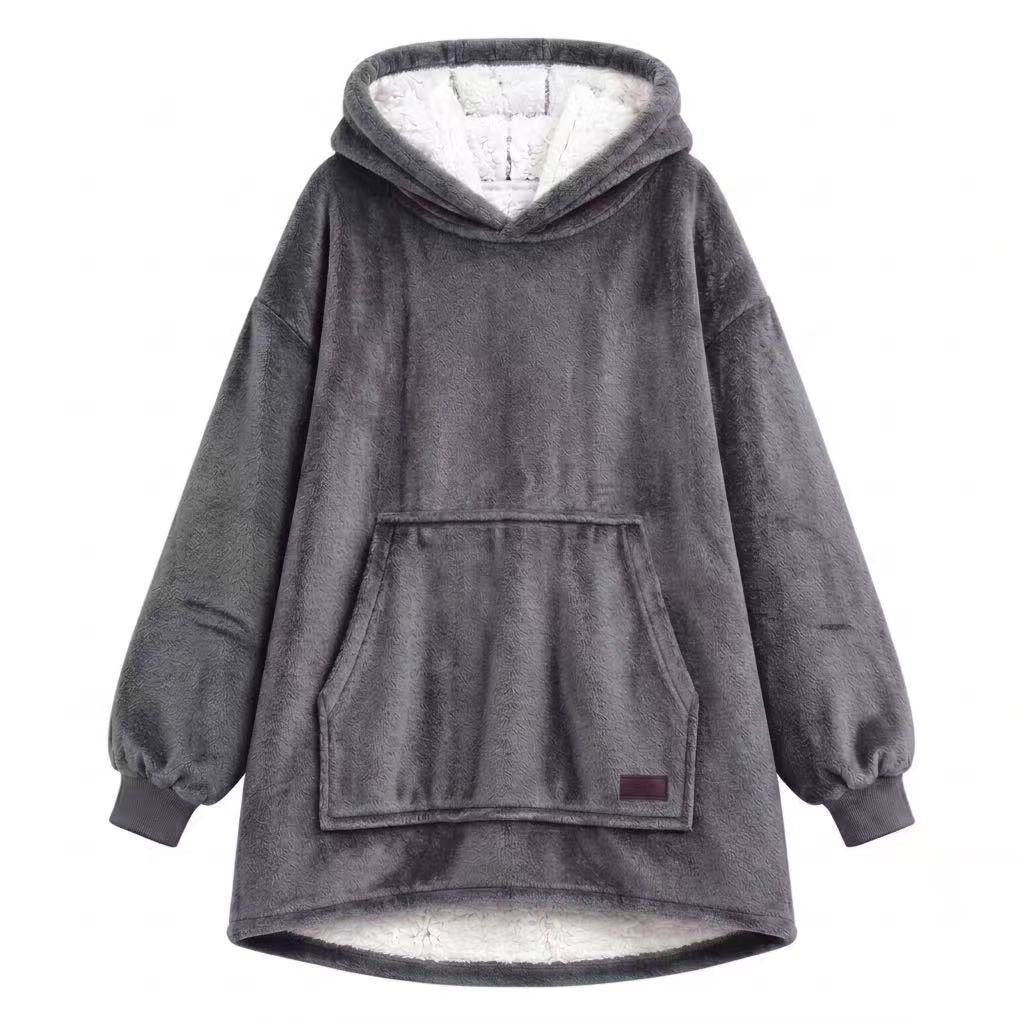 Dark Gray Adult Oversized Blanket Hoodie