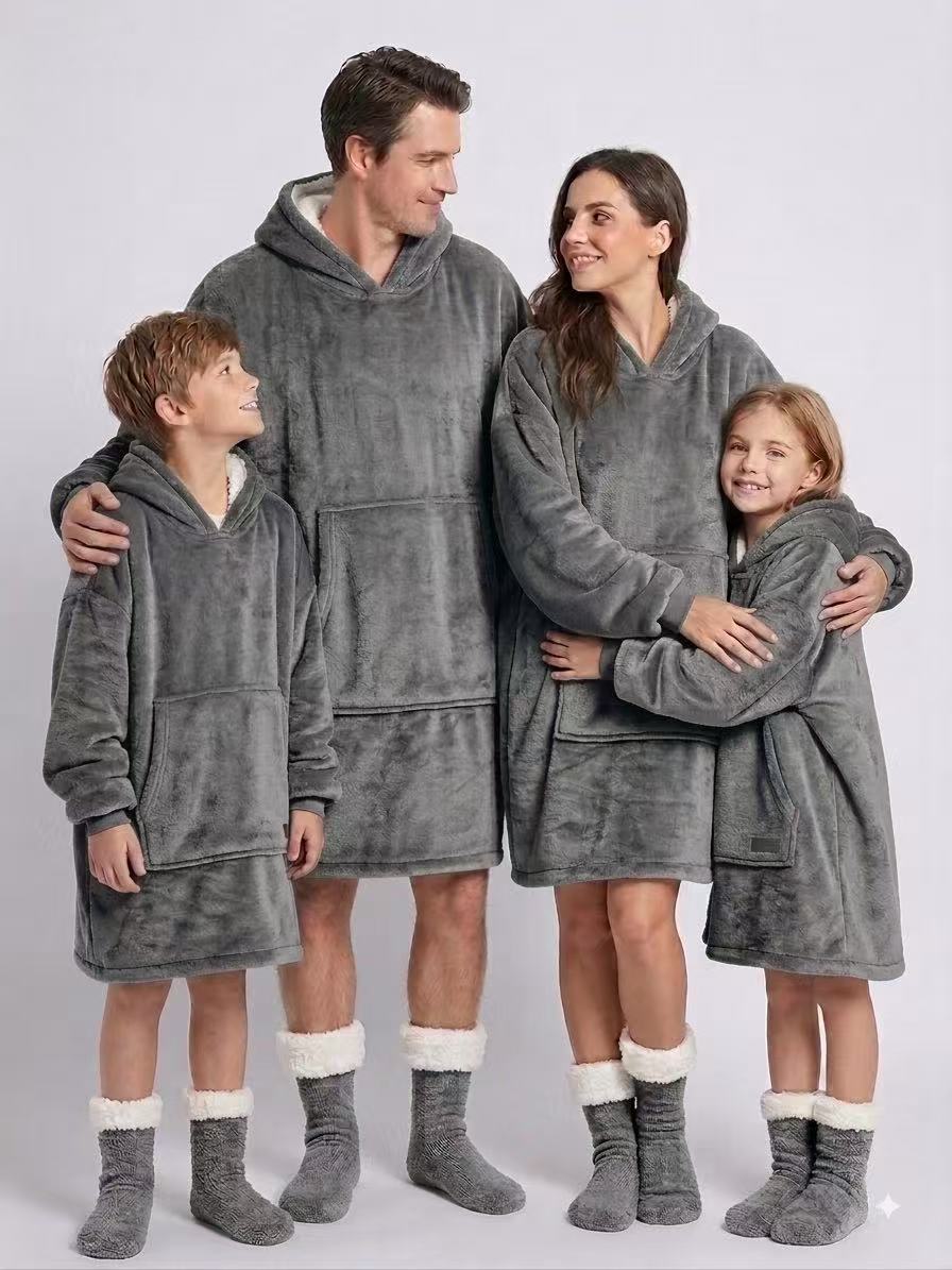 Dark Gray Adult Oversized Blanket Hoodie