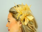 Small Bow Fascinator with Feather Flowers