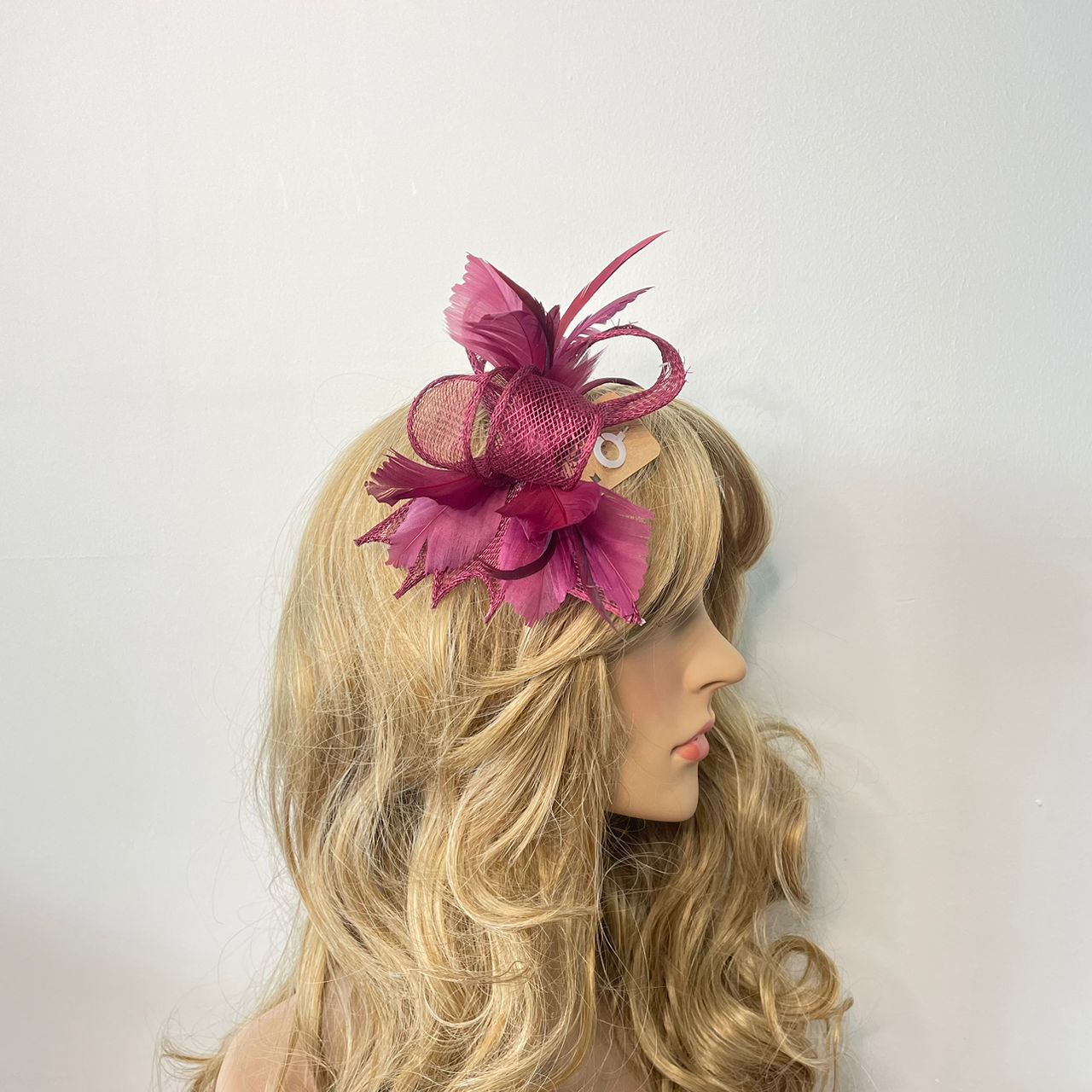 Small Bow Fascinator with Feather Flowers