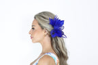 Small Bow Fascinator with Feather Flowers
