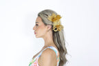 Small Bow Fascinator with Feather Flowers