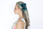 Small Bow Fascinator with Feather Flowers