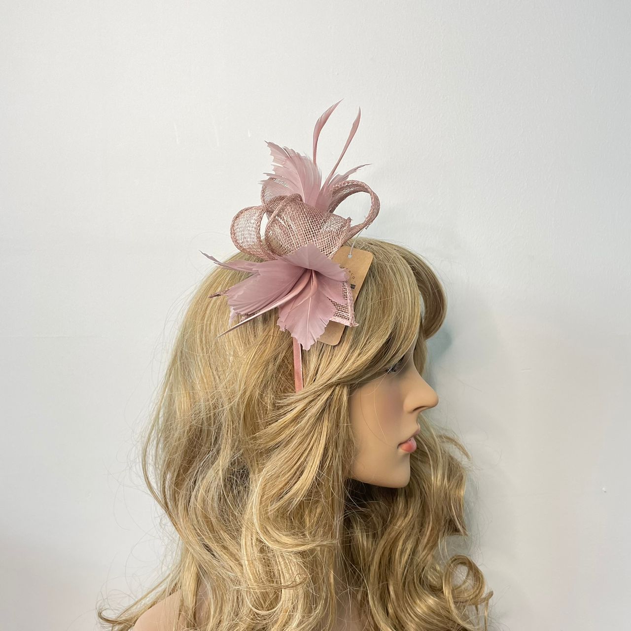 Small Bow Fascinator with Feather Flowers