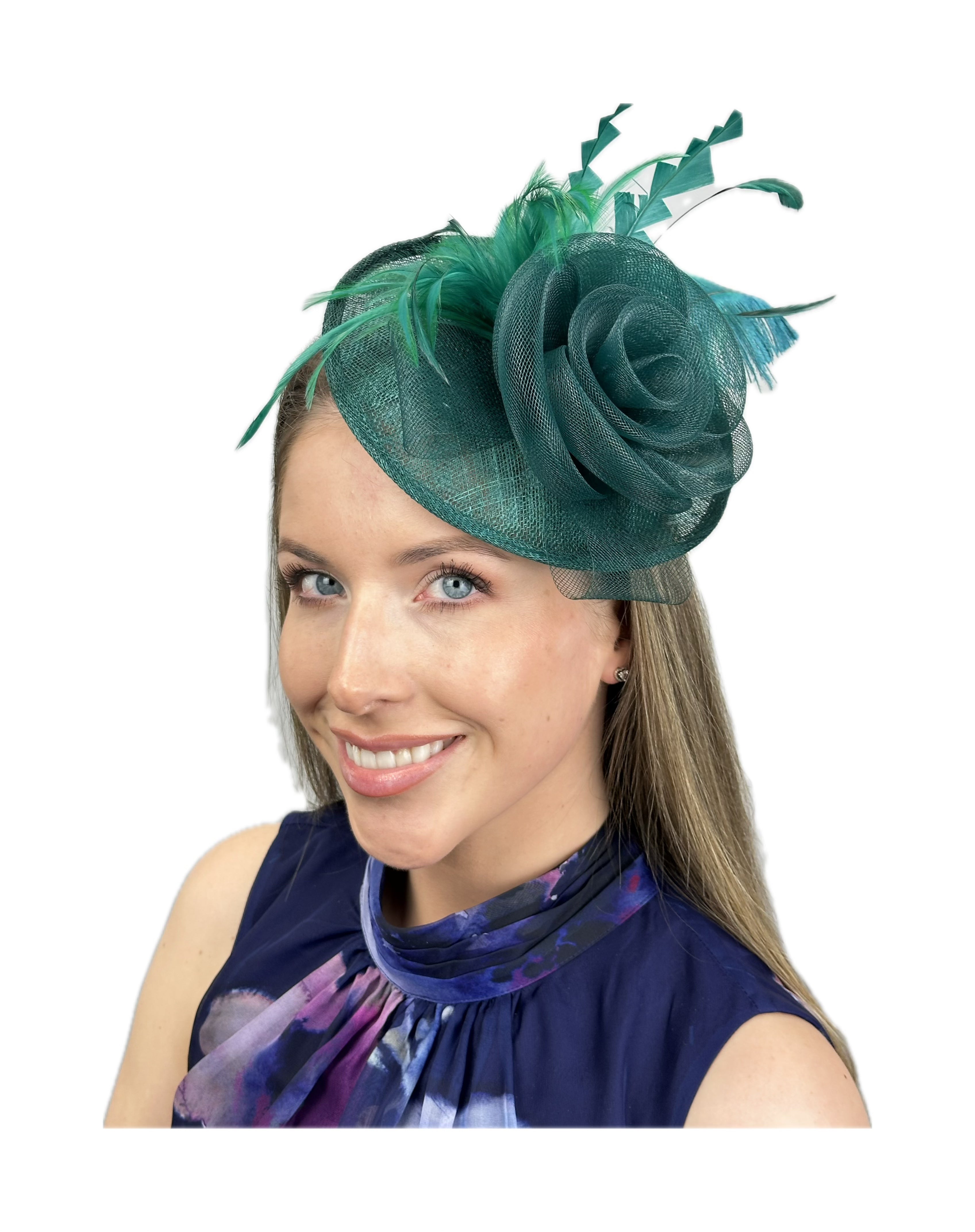 classic feather fascinator with a elegant rim
