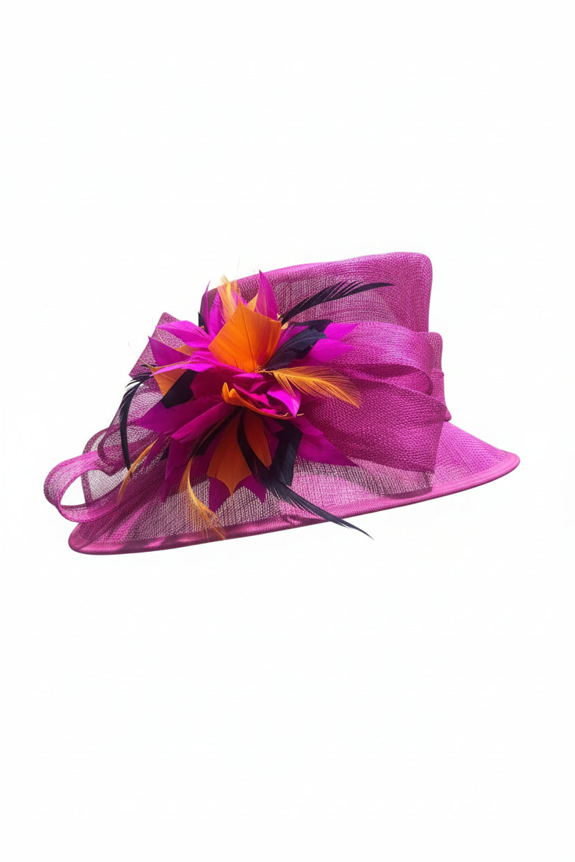 Two Tone Large Fascinator Hat – Custom Colour Wedding Headpiece