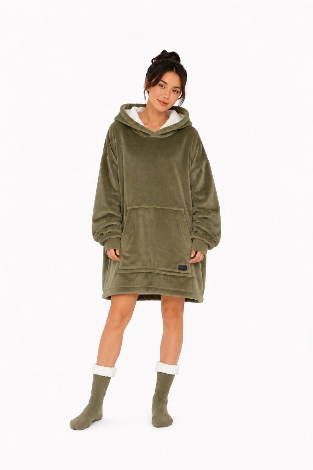 Khaki Adult Oversized Blanket Hoodie