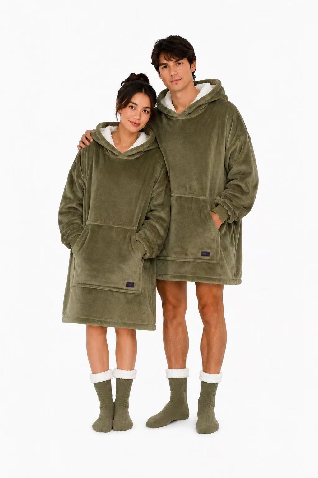 Khaki Adult Oversized Blanket Hoodie