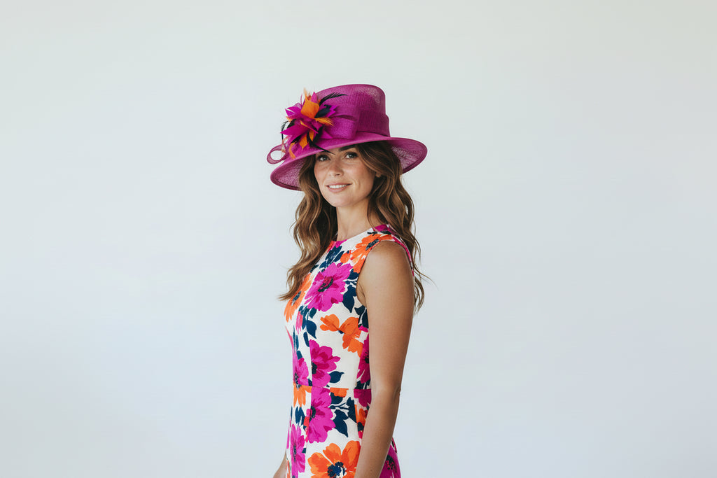 Two Tone Large Fascinator Hat – Custom Colour Wedding Headpiece