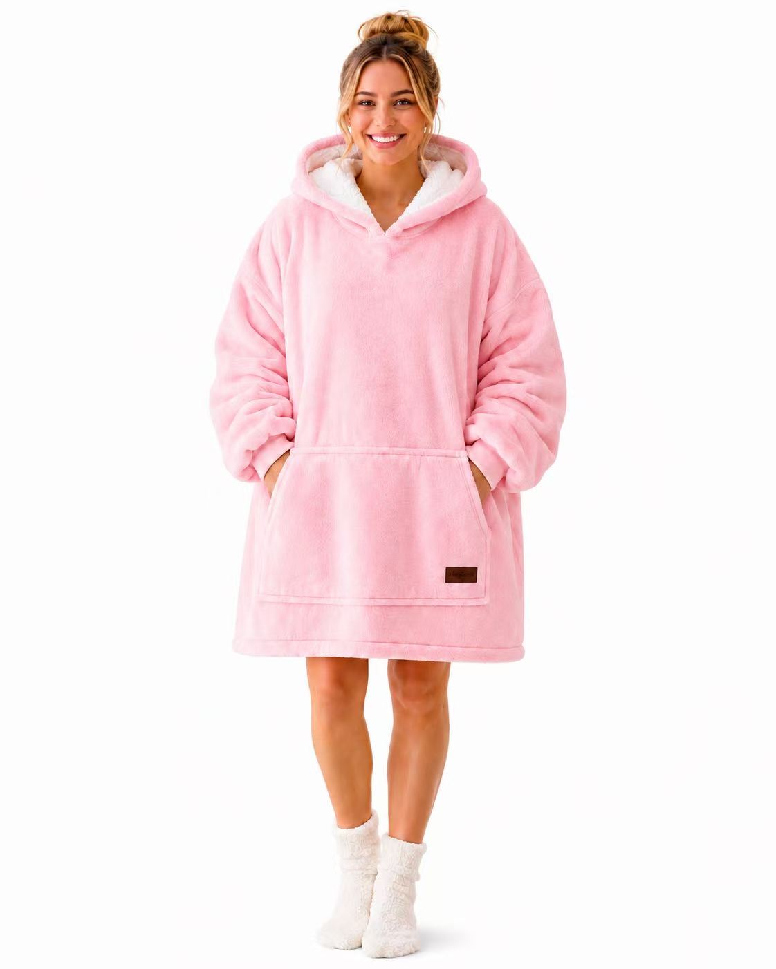 Light Pink Adult Oversized Blanket Hoodie