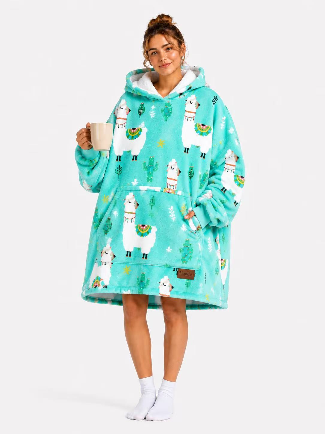 Llama Adult Oversized Blanket Hoodie