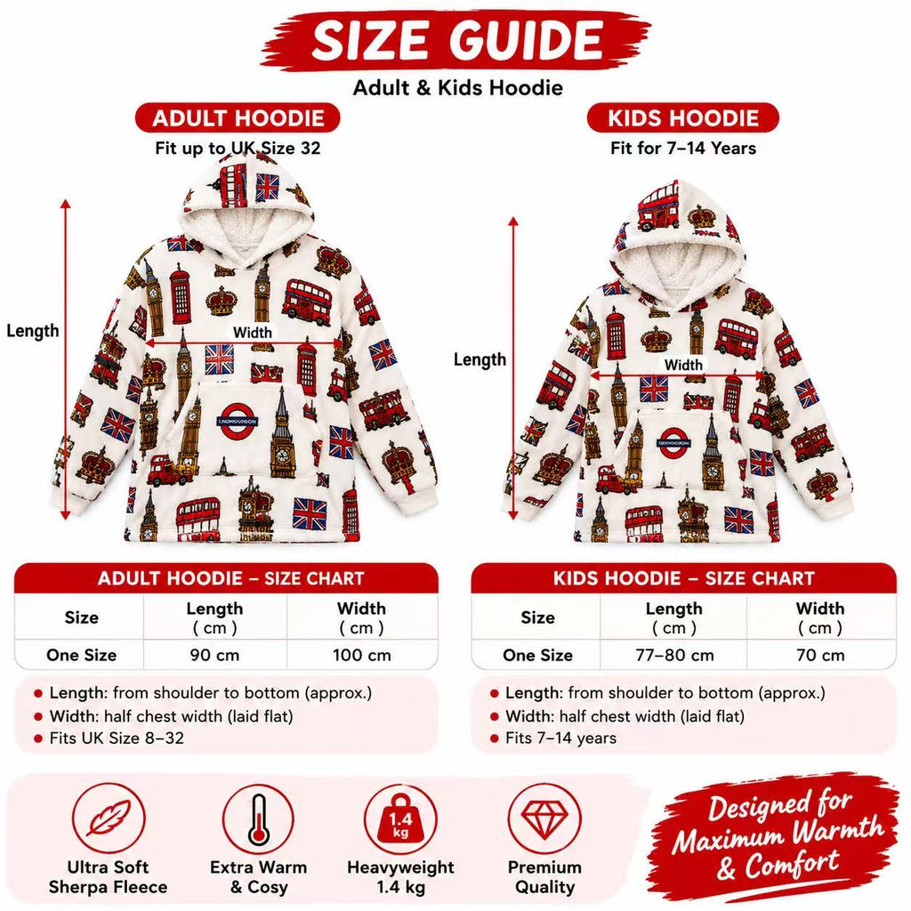 London Adult Oversized Blanket Hoodie