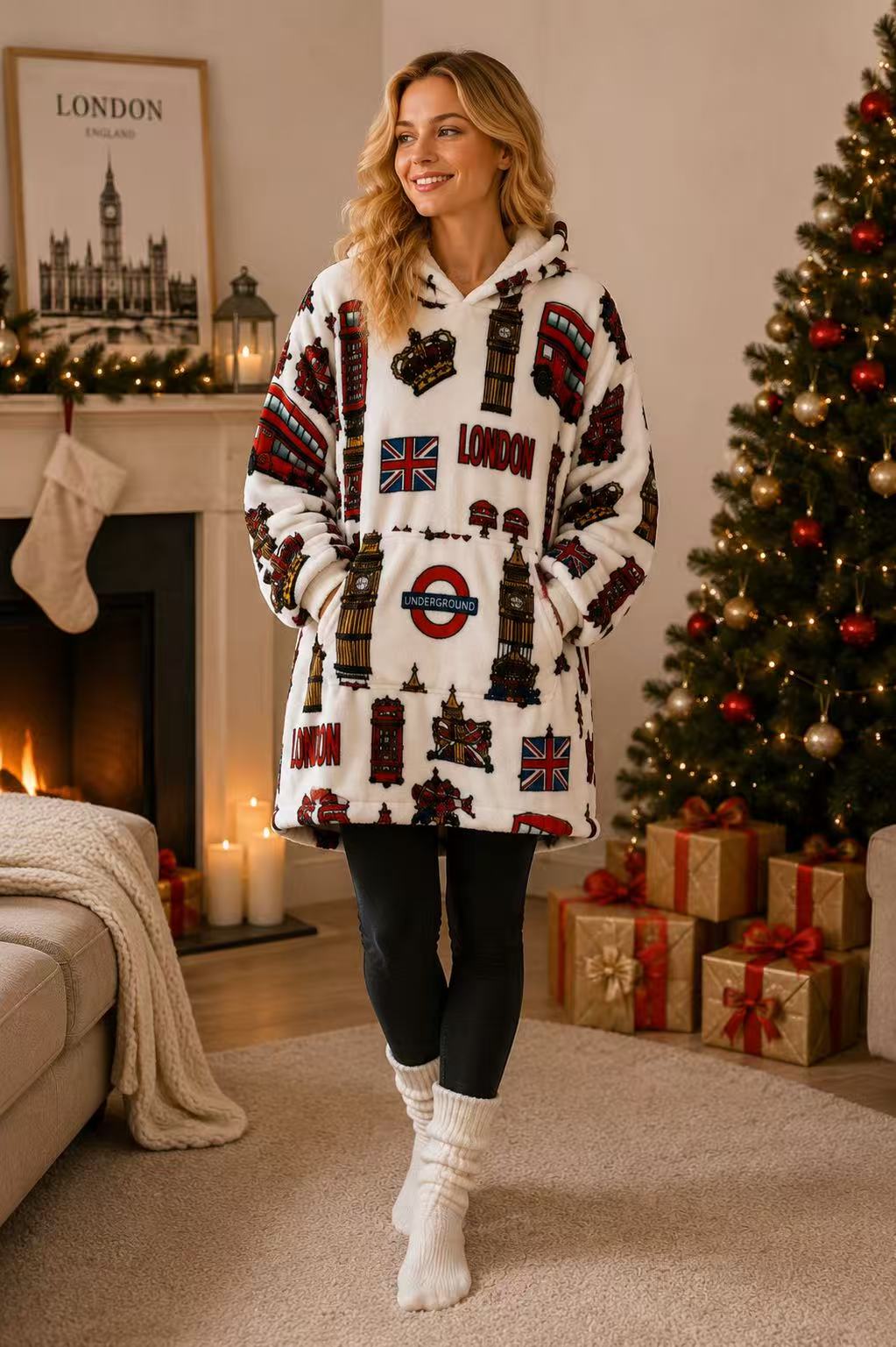 London Adult Oversized Blanket Hoodie