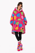 Love Heart Adult Oversized Blanket Hoodie