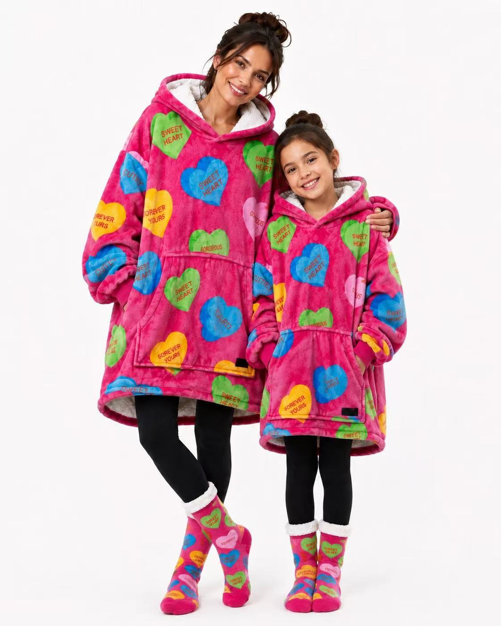 Love Heart Adult Oversized Blanket Hoodie