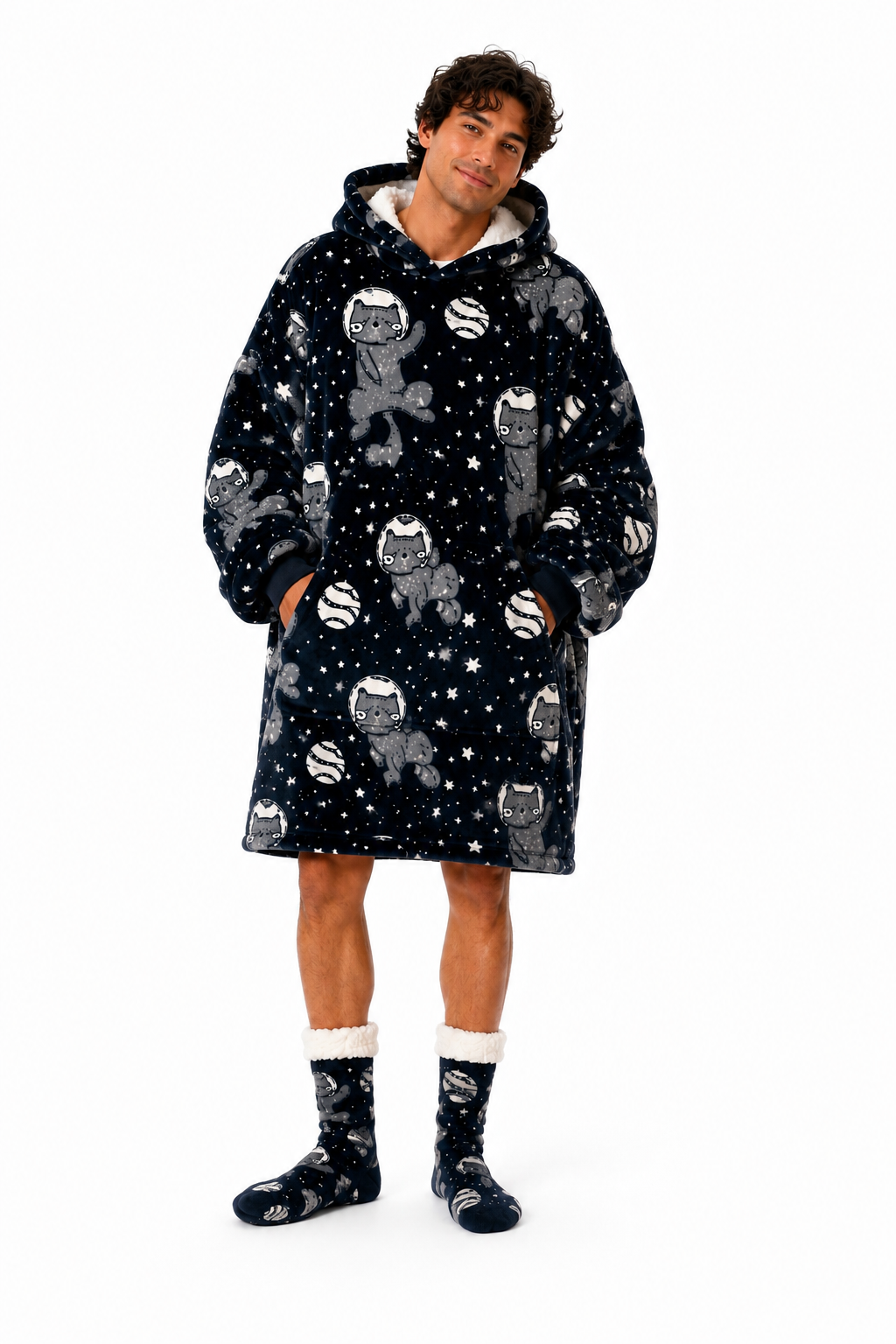 Luminous Cat Adult Oversized Blanket Hoodie