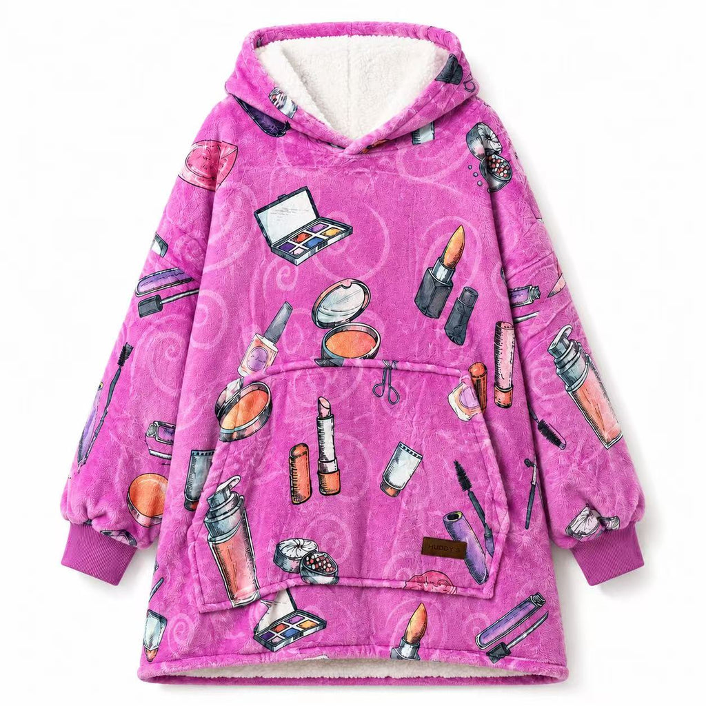 Makeup Adult Oversized Blanket Hoodie