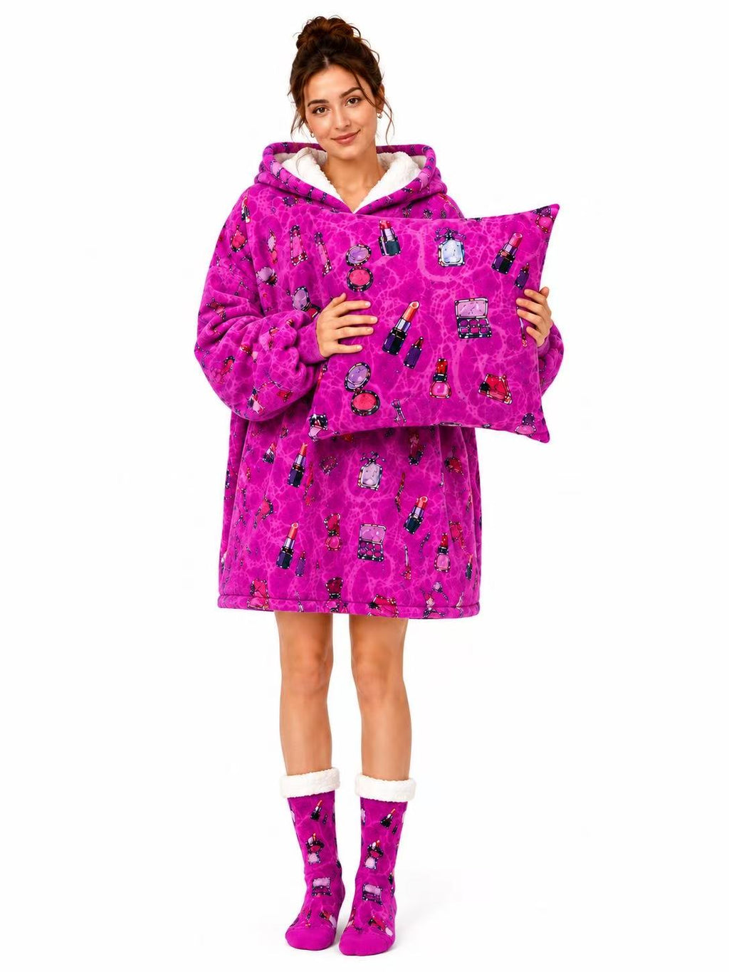 Makeup Adult Oversized Blanket Hoodie