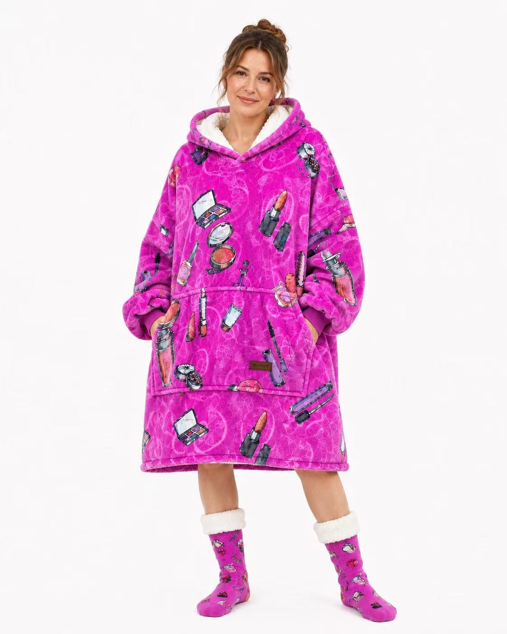 Makeup Adult Oversized Blanket Hoodie