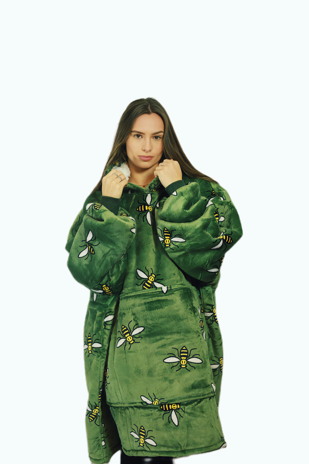 Manchester Bee Oversized Blanket Hoodie & Slipper Socks