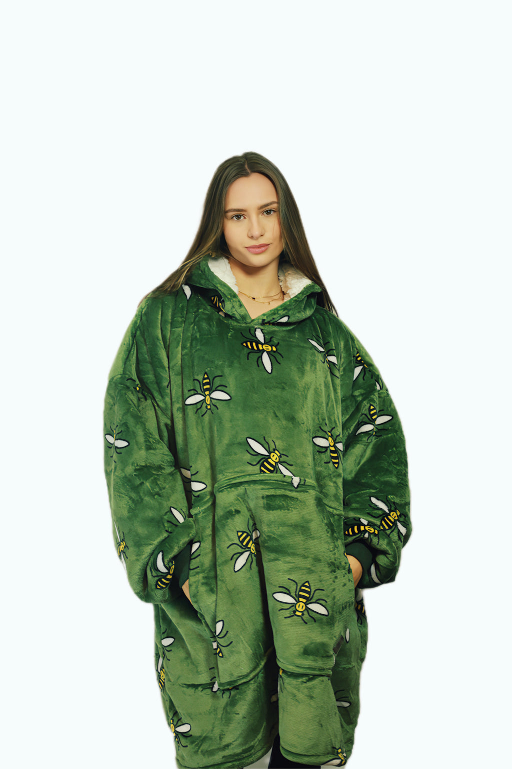 Manchester Bee Oversized Blanket Hoodie & Slipper Socks