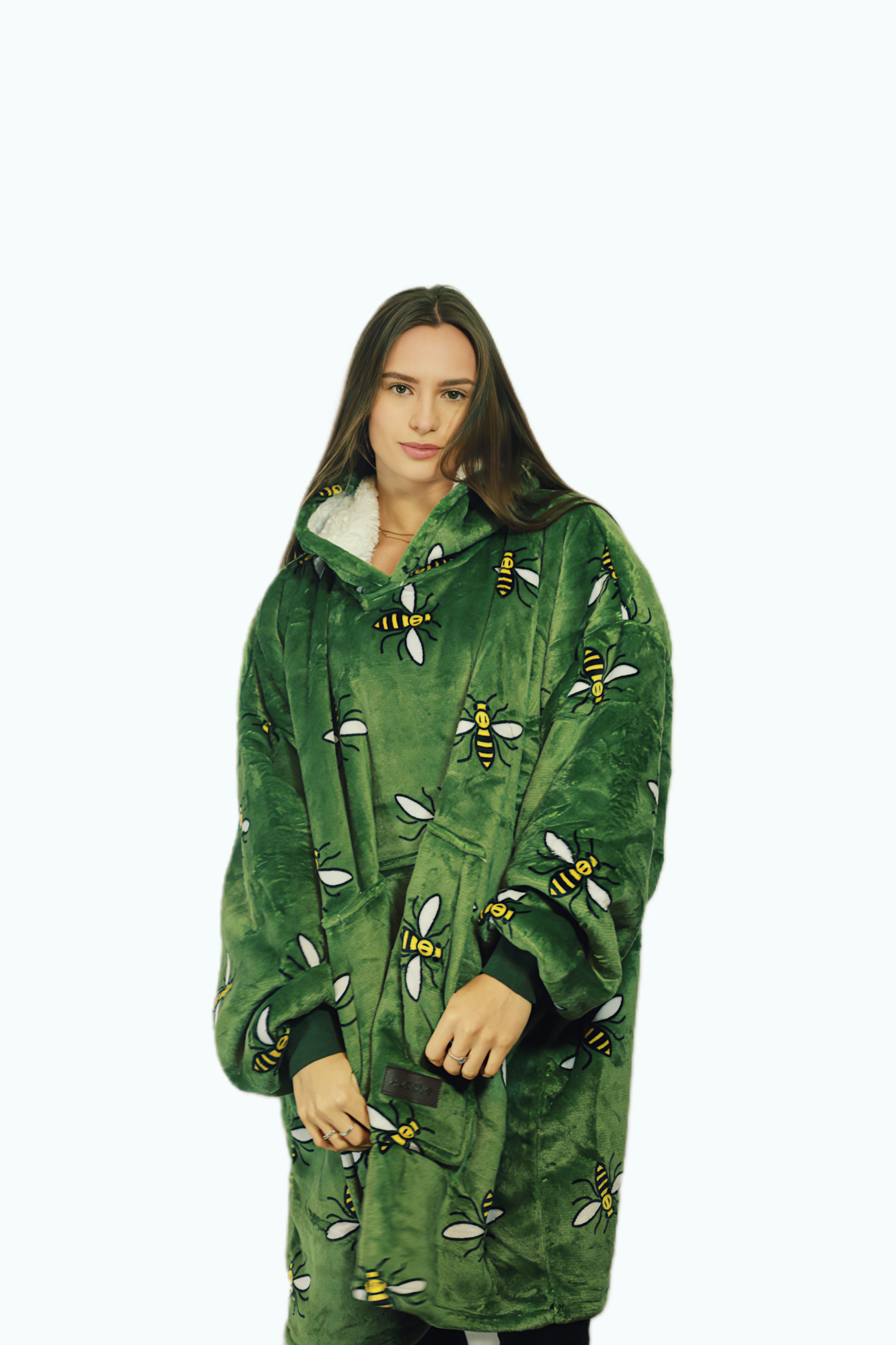 Manchester Bee Oversized Blanket Hoodie & Slipper Socks