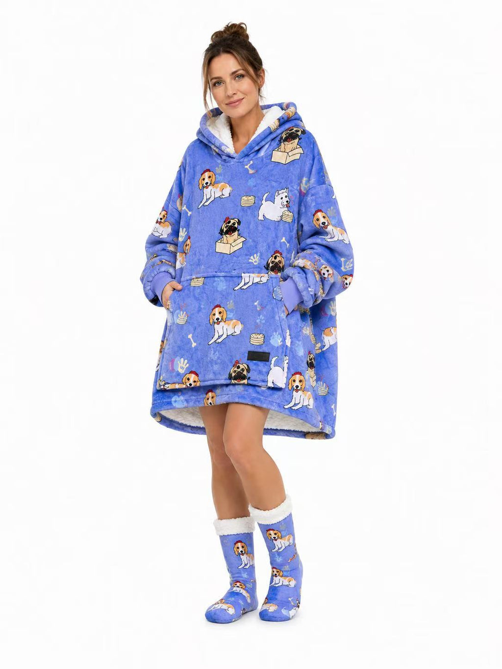 Mixed Dogs Adult Oversized Blanket Hoodie