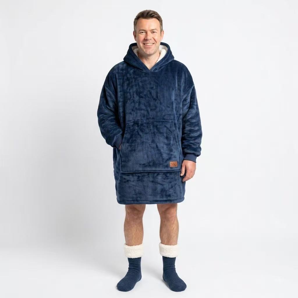 Navy Adult Oversized Blanket Hoodie