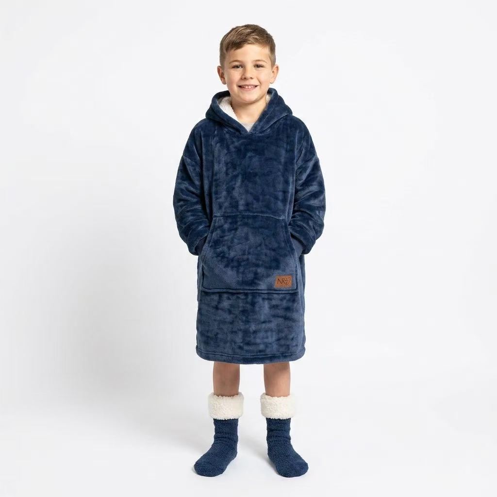Navy Kids’ Blanket Hoodie