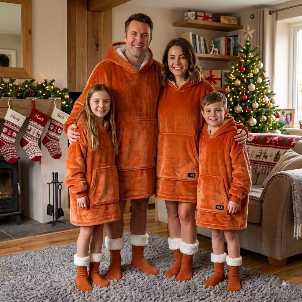 Orange Adult Oversized Blanket Hoodie