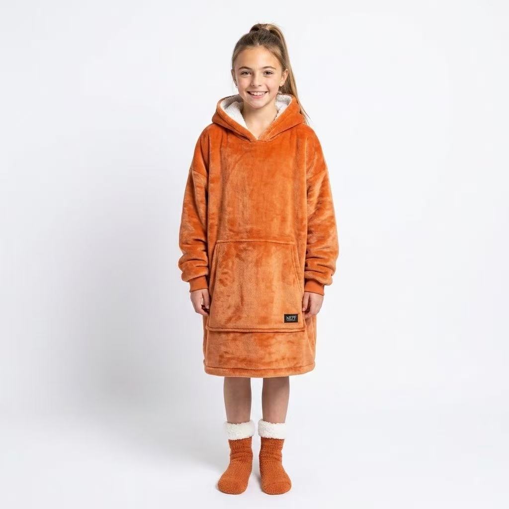Orange Kids’ Blanket Hoodie