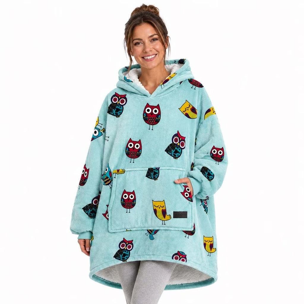 Owl Adult Oversized Blanket Hoodie