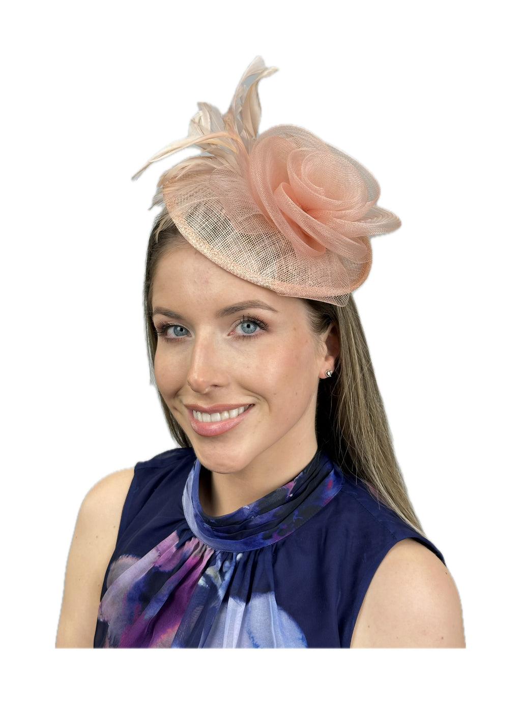 classic feather fascinator with a elegant rim