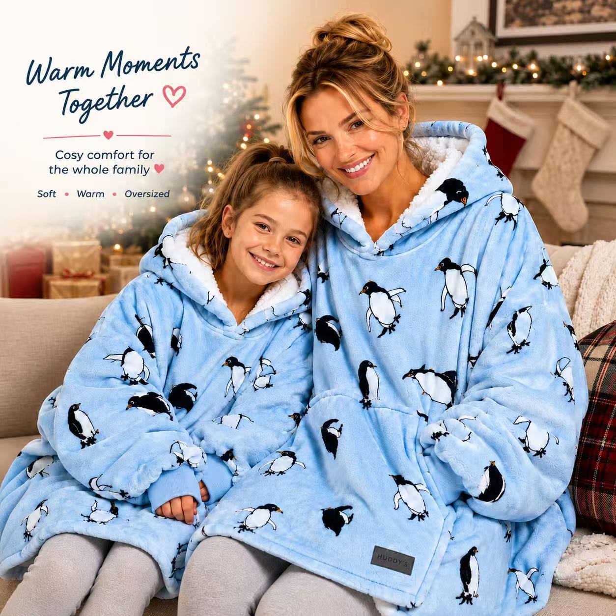 Penguins Adult Oversized Blanket Hoodie
