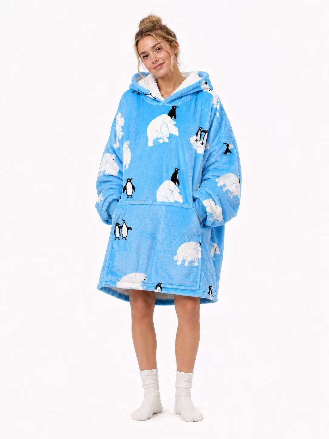 Polar Bear Adult Oversized Blanket Hoodie