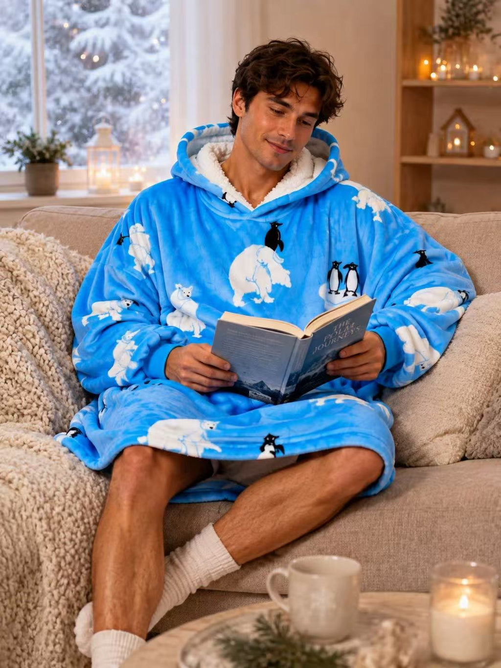 Polar Bear Adult Oversized Blanket Hoodie